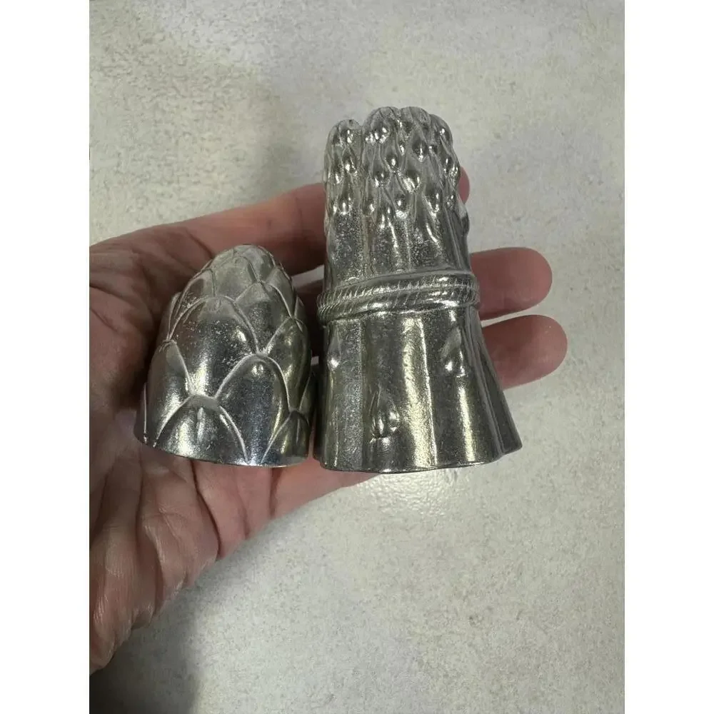 Vintage Lenox Kirk Stieff Pewter Asparagus Artichoke Salt Pepper Shakers